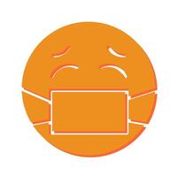 Face with Medical Mask Icon Design vector