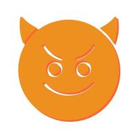 Smiling Face with Horns Icon Design vector