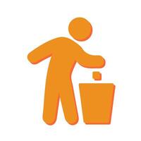 Litter in Bin Sign Icon Design vector