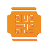 QR Code Ticket Icon Design vector