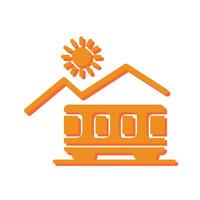 Mountain Railway Icon Design vector