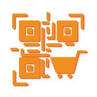 QR Code Shopping Icon Design vector