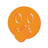 Face with Hand Over Mouth Icon Design vector
