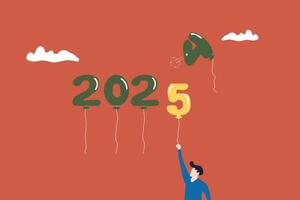 New Year Transition 2024 to 2025 New Year Balloons vector