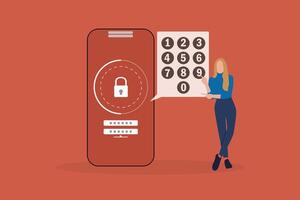 Account data protection and safety. concept of prevention and defense, security and protection, accessibility and password vector