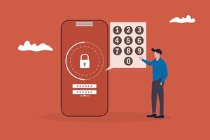 Account data protection and safety. concept of prevention and defense, security and protection, accessibility and password vector