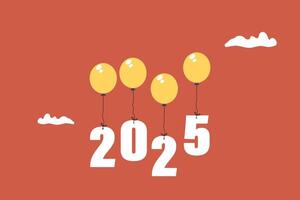 New Year Transition 2024 to 2025 New Year Balloons vector