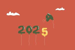 New Year Transition 2024 to 2025 New Year Balloons vector