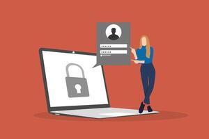 Account data protection and safety. concept of prevention and defense, security and protection, accessibility and password vector