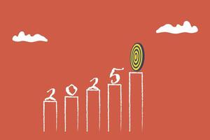 2025 target progress concept business strategy vector
