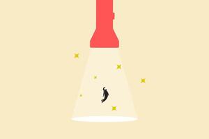 Business mission concept with astronaut with highlight. Symbol of future, strategy, success. Minimal eps10 illustration vector