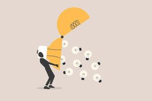 Open lightbulb to provide ideas. concept of Inspiration, business solution, creativity and innovation to help grow business vector