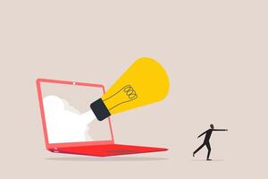 Ideas inspiration concepts with rocket lightbulb. Business creativity and inspiration concept. motivation for success. think big ideas vector