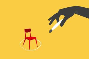 Hand Drawing Circle Around Office Chair. concept of Defining Private Workspace Boundaries vector