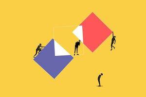 Business people network and contacts. concept of connection, technology, communication. 2 vector