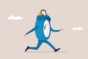 Clock Running Away. concept of organizing time, planning tasks and scheduling vector