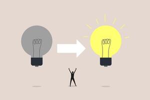 Lightbulbs Turned on and Turned Off with Light Switches on. concept of solve business problems, solve business problems, opportunities and goals vector