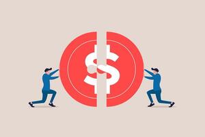 Businessman solving money jigsaw. concept of Wealth management, solve money problem, and planning and strategy for success investment vector