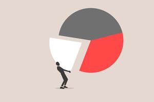 Businessman bring arrange pie chart as rebalancing investment portfolio to suitable for risk and return. concept of Investment asset allocation and rebalance vector