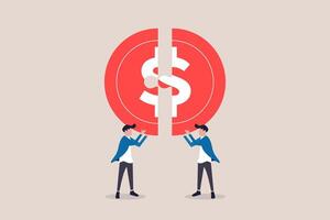 Businessman solving money jigsaw. concept of Wealth management, solve money problem, and planning and strategy for success investment vector