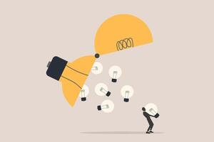 Open lightbulb to provide ideas. concept of Inspiration, business solution, creativity and innovation to help grow business vector