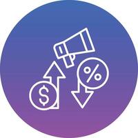 A megaphone and dollar signs icon vector