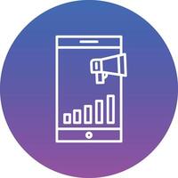 A phone with a bar chart on it vector