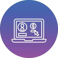 A laptop with a dollar sign and a mouse pointing at it vector