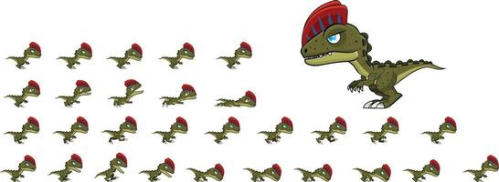Animated Dinosaur Game Character Sprite vector