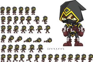 Assassin Rogue Fantasy RPG Animated Game Character Sprite vector