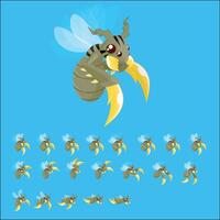 Monster Mantis Insect Animated Game Character Sprite vector