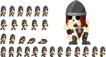 Skeleton Archer Fantasy RPG Animated Game Character Sprite vector