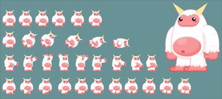 Yeti Fantasy Animated Game Character Sprite vector