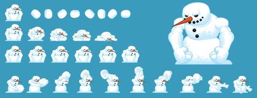 Snowman Ice Climber Animated Game Character Sprite vector