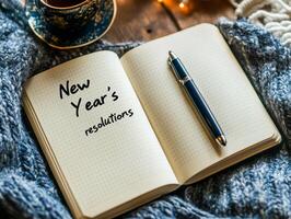 Explore the potential of New Years resolutions with this inspiring notebook, featuring goal pages, planning sections, and festive decorations to maintain motivation and keep you on track all year photo