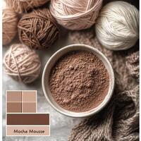 Explore the warm hues of Mocha Mousse with paint, cocoa, and textiles. These elements boost creativity and create a cozy, stylish atmosphere, transforming your home into an inviting oasis photo