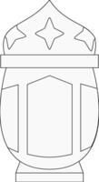a black and white drawing of a pot lantern vector