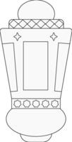 a black and white drawing of an arabic lantern vector