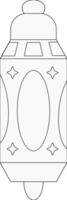 an outline of a long oval lantern vector