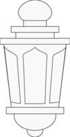a black and white drawing of a lantern vector