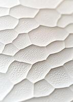 A texture of white paper, featuring an intricate pattern with small and large scales that create depth in the surface photo