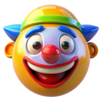 3D Render of a Happy Clown png