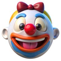 3D Render of a Happy Clown png