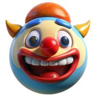 3D Render of a Happy Clown png