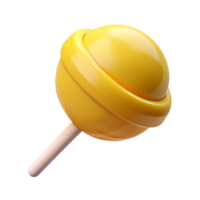 3D Render of a Yellow Lollipop on a Black png