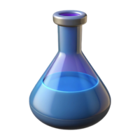 3D Render of a Blue Erlenmeyer Flask png