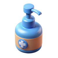 3D Render of a Cartoon-Style Hand Sanitizer Bottle png