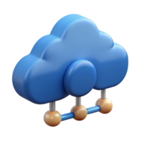 3D Render of a Cloud Computing Network Icon png