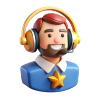 3D Render of a Smiling Customer Support png