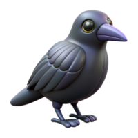 Adorable 3D Render of a Cartoon Crow Bird png